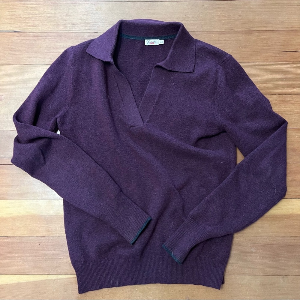 Faherty Purple V-Neck Sweater